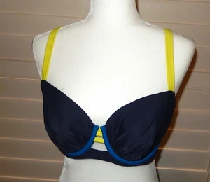 Curvy Kate Women's Maya Balcony Bikini, Size 32H, Blue Mix - Picture 1 of 7