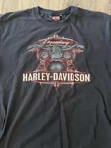 HARLEY DAVIDSON BLACK FADED SHIRT SIZE L LARGE ALBERT LEA MINNESOTA - Picture 1 of 7