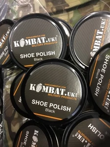 BLACK BOOT POLISH Military Army Cadet High Gloss Parade Shoe Shine Shiny Noir - Picture 1 of 4