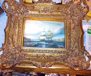 Cuadro antiguo enmarcado raro azulejo de T Luny - Imagen 1 de 9