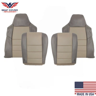 2002 2003 2004 For Ford Excursion Eddie Bauer Edition LEATHER Seat Covers Tan - Image 1 of 4