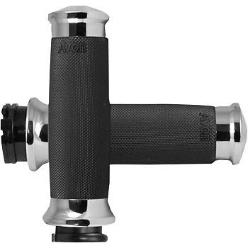 AVON CC-85-CH Chrome Custom Contour Hand Grips for Harley Cable Op Throttle - Image 1 of 1