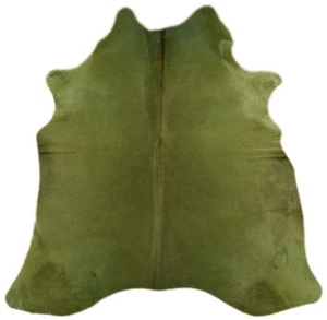 KUHFELL STIERFELL GRÜN GEFÄRBT CA. 180 x 190  cm FELL TEPPICH - Bild 1 von 5