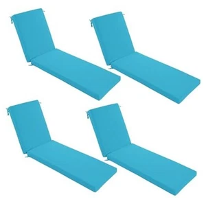 Chaise Lounge Cushions Outdoor Set of 4 - Waterproof and Fade Resistant Sun - Picture 1 of 8