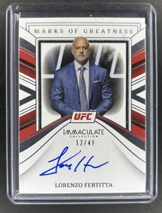 2023 Immaculate UFC Marks of Greatness Lorenzo Fertitta  Auto /49 - Picture 1 of 2