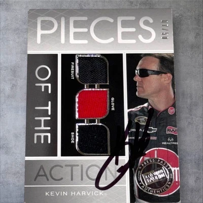 Kevin Harvick PIECES OF THE ACTION 2012 PRESS PASS RACE USED #07/50 signed card - Image 1 of 2