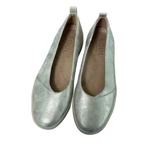 Zapatos planos de ballet Naturalizer Soul Neela sin cordones para mujer 8,5 M dorados brillantes - Imagen 1 de 9