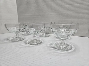 6 Vintage Anchor Hocking Block Optic Fruit Dessert Sorbet Dish Cups Clear Glass - Picture 1 of 6