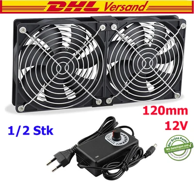 MARKENLOS Gehäuselüfter Doppel Lüfter PC Ventilator lüfter 120 mm Leise PC Fan 12V USB