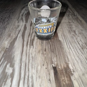 Super Bowl XXXIII 1999 Shot Glass Broncos vs Falcons NFL (3) - Picture 1 of 2