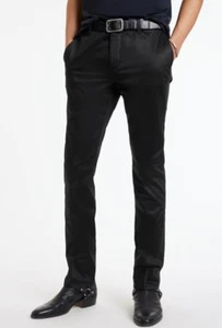 Pantaloni a dondolo John Varvatos uomo Motor City finitura satinata 30 NUOVI $498 P293Z1-EBIA - Foto 1 di 4