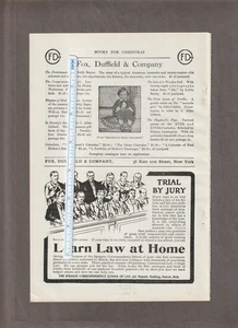 Revista FOX, DUFFIELD BOOKS 1903 AD~RIMAS DE NIÑOS REALES~Forerunner/N. Boyce - Imagen 1 de 2