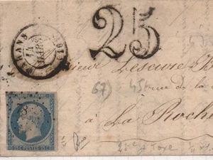 💎 ✉️   RARE LETTRE TAXEE TIMBRE FRAUDULEUX avec No15 / Cote 700E  /  XB021 💎 - Imagen 1 de 3