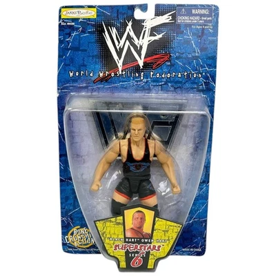 Figura de acción WWF Black Hart Owen Hart Superstar serie 6 1998 Jakks Pacific nueva Foto 1 de 4