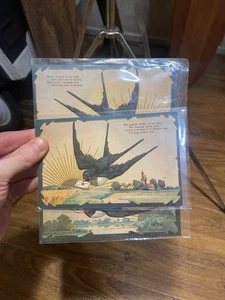 Embossed Posted 1908 Swallow carries valentine in beak. Original Postcard Lot 3 - Picture 1 of 8
