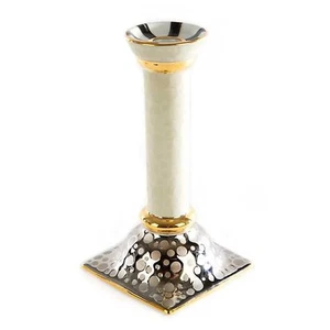 2 Stück Mackenzie Childs Soho Mist Kerzenständer NEU ohne Box nicht mehr produziert ausverkauft Silber - Bild 1 von 18