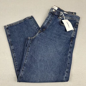 Frame Jeans Damen 30 Blau Solid Low Slung Barrel Kirk Mid Rise Tapered Denim - Bild 1 von 14