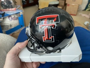 Coach Mike Leach Signed Texas Tech Red Raiders Mini Helmet Imperfections and Old - Picture 1 of 10