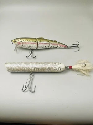 批量 2 个诱饵 Atom Striper Swiper 1 1/4 盎司 & 6 英寸玻璃眼彩虹鳟鱼游泳饵 — 第 1/4 张图片