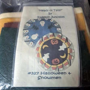 Cabezas o Colas Raggedy Junction Penny Alfombra Kit Halloween Navidad Doble Cara - Imagen 1 de 3