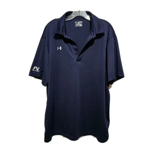 Under Armour Mens Polo Heat Gear Size 2XL Loose Navy Short Sleeve Lightweight - Picture 1 of 6