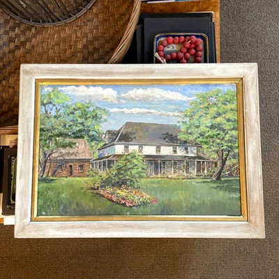 Фермерский домик пейзаж оригинальная картина маслом семь дубов дом Виннипег Канада - Изображение 1 из 4