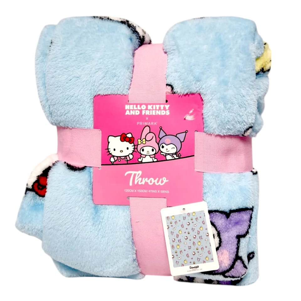 Hello Kitty Sanrio Plush Throw Blanket Soft Cozy Fleece 120x150cm Primark UK - Image 1 of 4