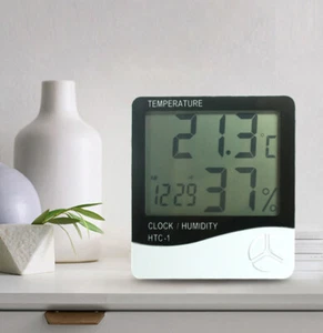 TechTongda Indoor Digital LCD Temperature Humidity Meter Clock Multi-function - Picture 1 of 9
