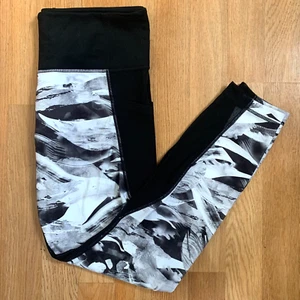 Leggings Athleta Vivid Salutation negro blanco malla para mujer talla grande - Imagen 1 de 4