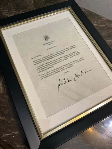 SIGNED Personalized Joe Biden Jill Christmas 2022 Letter Cover