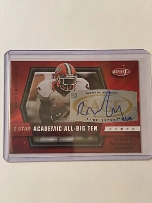 2008 SAGE 9/25  Rashard Mendenhall  FSA-18 Rookie Auto RC Academic All-big Ten - Image 1 of 4