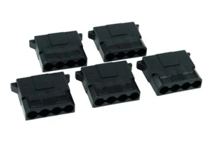 Phobya PSU Power Connector 4Pin Molex Male incl. 4 Pins - 5-Piece Black - Picture 1 of 3