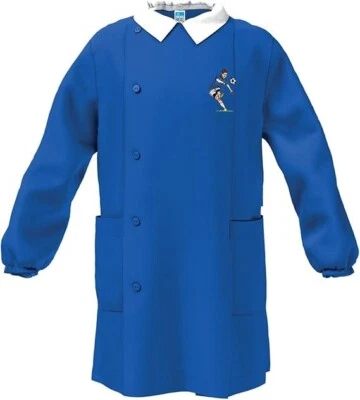 SIGGI Grembiule Bambino Scuola Elementare ,Colore Blu, Abbottonatura Laterale. - Immagine 1 di 4