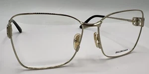 Balenciaga BB03390 Asian Fit Eyeglasses Gold Frame Tortoise Tip Large 59-16-145 - Picture 1 of 10