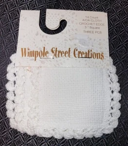 2 Wimpole Street Creations 14 Count Cross Stitch Aida Squares 3" Crochet Edge - Picture 1 of 2