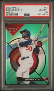 2023 Finest Green Refractor 25/99 #62 Mookie Betts Los Angeles Dodgers PSA 10 - Bild 1 von 2