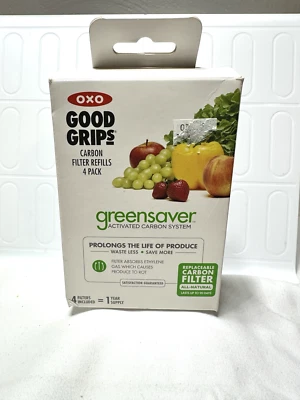 OXO Good Grips GreenSaver Carbon Filter Refills 4 Pack One Year Supply New - Image 1 of 4