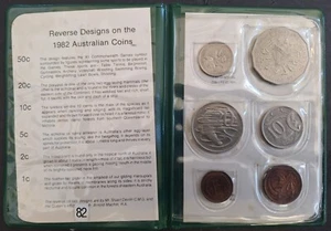 1982 Australia Year Set of 6 UNC coins in RAM Folder in Commonwealth Games 50c - Bild 1 von 7