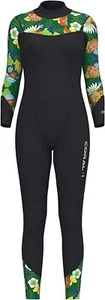 NEU Hevto Damen 3/2 mm Neopren Ganzkörper Surfen Neopren Neoprenanzug ~ grüne Blume ~ KLEIN - Bild 1 von 10