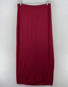 SPIEGEL Skirt XL Silk Cashmere Sweater Knit Pencil Straight Maxi Pull On Red - Picture 1 of 10