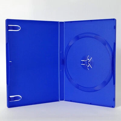 10 (DIEZ) AZUL OSCURO Estuches DVD Individuales Estándar 14mm Color Clips Funda LOTE NUEVO Foto 1 de 4