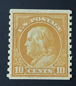 US Stamps; Scott #497  Genuine Coil: 1922 10c Washington Franklin M H OG F/VF - Picture 1 of 6
