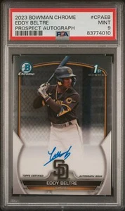 2023 Bowman Chrome Prospect Autographs Eddy Beltre #CPAEB PSA 9 - Picture 1 of 2