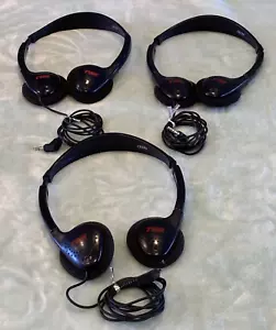 3 pair TWA Trans World Airlines Vintage Headset Head Phones Inflight Adjustable - Picture 1 of 9