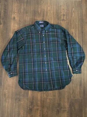 Men's Sir Pendleton 100% Wool Green Plaid Long Sleeve Dress Shirt- Size XL - Image 1 of 4