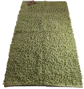 Chenille Shag Throw Rug Bath Mat 27 x 45 inch Lime Green Handwoven Cotton New - Picture 1 of 21