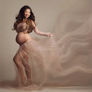 Sexy Vestidos de Maternidad para Sesión de Foto Maxi Mujeres Embarazadas Fotografía Accesorios - Imagen 1 de 7