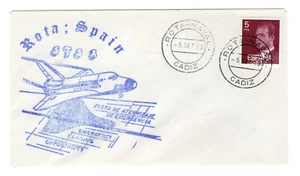 Space Shuttle STS-8 Landing Emergency Landing Support Spain Rota pmk Cover - Picture 1 of 1