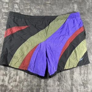 Vintage 80s 90s SPEEDO All Over Crazy Pattern Neon Swim Trunks USA Size XL 3" - Picture 1 of 9