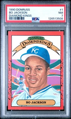 1990 DONRUSS DIAMOND KINGS #1 BO JACKSON PSA 7 - Image 1 of 2